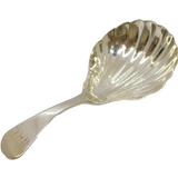 George III Sterling Silver Shell Bowl Tea Caddy Spoon Antique 1799 London