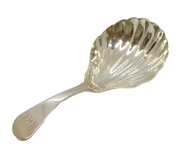 George III Sterling Silver Shell Bowl Tea Caddy Spoon Antique 1799 London