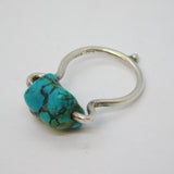 Taxco Style Sterling Silver & Spinning Turquoise Dress Ring Antique c1970s