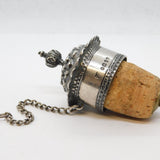William IV Cast Sterling Silver Floral Pattern Champagne Bottle Stopper Antique