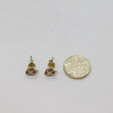 Pair of Sterling Silver Textured Fox Stud Earrings Vintage c1970