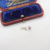 Sterling Silver Iridescent Glass Charm Pendant Vintage c1970