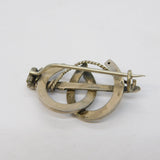 Victorian Sterling Silver Horseshoe & Riding Crop Brooch Antique c1880s