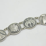 Egyptian Sterling Silver Historical Souvenir Bracelet Vintage c1970s