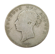 Queen Victoria .925 Silver Half Crown Coin Antique 1879 Fair Condition