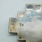Taxco Mexican Sterling Silver Colourful Hardstone Set Drop Pendant Vintage