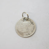 Queen Victoria Sterling Silver Maundy Two Pence Coin Charm Antique 1838