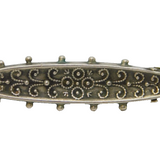 Victorian Sterling Silver Patterned Ellipse Sweetheart Brooch Pin Antique 1891