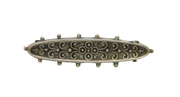 Victorian Sterling Silver Patterned Ellipse Sweetheart Brooch Pin Antique 1891