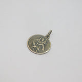 Sterling Silver St Christopher Relief Round Travel Charm Pendant Vintage c1970s