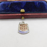 Sterling Silver & Enamel Gloucester Crest Charm Pendant Vintage c1970