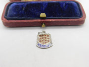 Sterling Silver & Enamel Gloucester Crest Charm Pendant Vintage c1970