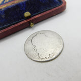 King Charles II Early Sterling Silver Shilling Coin c1670 Very Worn Antique