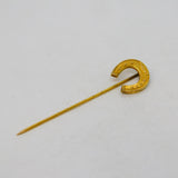 Victorian 9ct Yellow Gold Lucky Horseshoe Stick Pin Antique 1893 Birmingham