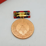 Post-WWII East German Red Boxed Copper Miners Medal Vintage c1950