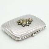 Edwardian Sterling Silver Middlesex Cambridge's Hussars Cigarette Case Antique