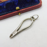 Italian Sterling Silver Pair of Pliers Drop Pendant Vintage c1980
