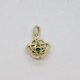Sterling Silver Kit Heath Green Crystal Set Celtic Knot Pendant Vintage c1990s