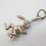 Sterling Silver Cartoon Bunny Rabbit Charm Pendant Vintage c1970s