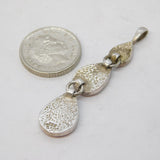 Sterling Silver Pink Mother of Pearl Drop Charm Pendant Vintage c1970s