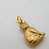 9ct Yellow Gold Sitting Cat Charm Pendant Vintage 1959 Chester