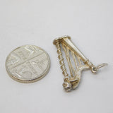 Sterling Silver Concert Harp Charm Pendant Vintage c1970