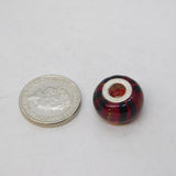 Sterling Silver Glass Bead Charm Pendant Vintage c1970