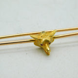 Victorian Boxed 18ct Gold Fox Mask Stock Pin Brooch Antique c1880s