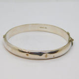 Sterling Silver Floral Pattern Hinged Bangle Bracelet Vintage 1980 London