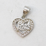 Sterling Silver Spinel Set 'Best Mom' Charm Pendant Vintage c1970s