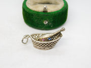 Sterling Silver Champagne Ice Bucket Charm Pendant Vintage c1970