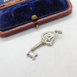 Sterling Silver 21st Birthday Key Charm Pendant Vintage c1970