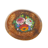 19th Century Grand Tour Goldstone Set Floral Micro Mosaic Plaque Antique