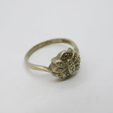 Sterling Silver Marcasite Art Deco Dress Ring Antique c1930 Size N 1/2
