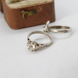 Sterling Silver Wedding & Engagement Ring Charm Pendant Vintage c1970