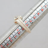 Sterling Silver White Topaz Glittery Textured Band Ring Modern c2000 Size Q 1/2