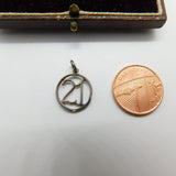 Sterling Silver 21st Birthday Charm Pendant Vintage c1970