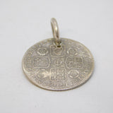 George II Sterling Silver Lima Sixpence Coin Fob Pendant Antique 1745