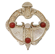 Ortak Sterling Silver Carnelian Agate Celtic Knot Brooch Vintage 1987 Edinburgh