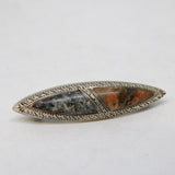 Sterling Silver Montrose Agate & Granite Brooch Antique 1915 Birmingham