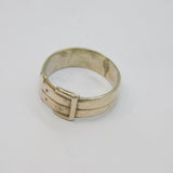 Edwardian Sterling Silver Buckle Sweetheart Band Ring Antique 1902 Size W