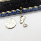 Sterling Silver Egyptian Nefertiti Charm Pendant Vintage c1970