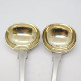 George IV Pair of Sterling Silver Wheat Sheaf Crest Mustard Spoons Antique 1821