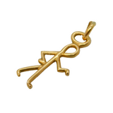 9ct Yellow Gold Stick Man Style Charm Pendant Vintage c1970s