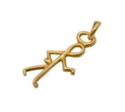 9ct Yellow Gold Stick Man Style Charm Pendant Vintage c1970s