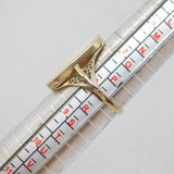 Sterling Silver Mother Of Pearl Ellipse Dress Ring Modern c1990 Size Q