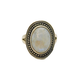 Sterling Silver Cabochon Moonstone Statement Ring Vintage c1970 Size N 1/2
