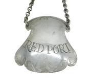 George III Sterling Silver 'Red Port' Decanter Label Antique c1800 London