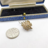 Sterling Silver Prickly Hedgehog Charm Pendant Vintage c1970