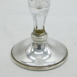 Sterling Silver Mounted Etched Glass Floral Posy Vase Vintage 1982 Birmingham